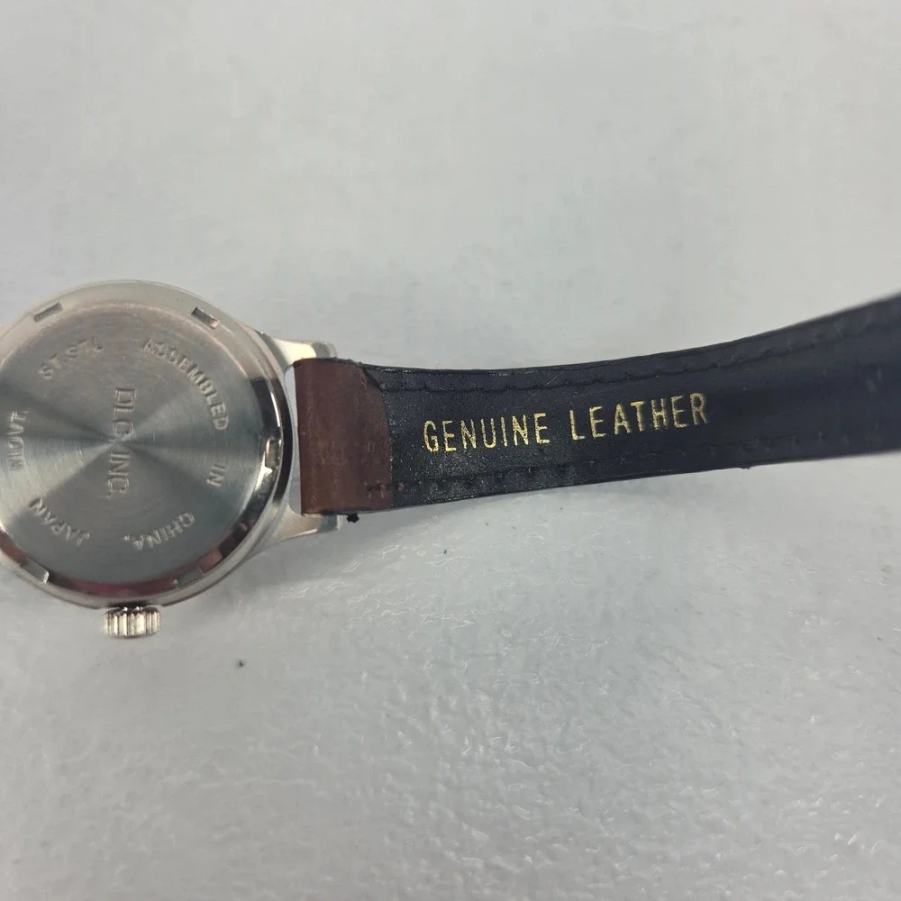 VTG 80s Davis Liquid Crystals Mood Watch Color Changing Face Brown Leather NOS